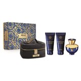 Versace Dylan Blue for Women Darilni set, Parfumska voda 100ml + Gel za prhanje 100ml + Mleko za telo 100ml + Kozmetična torbica