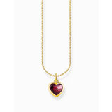 Thomas Sabo KE2268-414-10-L45V Gold-plated chain w. dark red heart pendant 