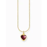 Thomas Sabo KE2268-414-10-L45V Gold-plated chain w. dark red heart pendant 
