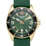 Swiss Alpine Military 7034.1818 Mens Watch Sierra gold green 42mm 10ATM