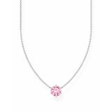 Thomas Sabo KE2210-051-9-L45V Silver Necklace with pink Zirconia Pendant 40-45 cm Ladies