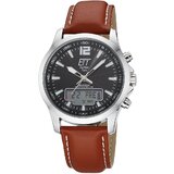 ETT Eco Tech Time EGA-11713-21L Mens Watch Radio-controlled Solar Drive Professional Chronograph 45mm 5ATM 