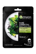 Črna tekstilna maska ​​z morskimi algami Extract Pure Charcoal Skin Naturals (maska ​​s črnim tkivom) 28 g