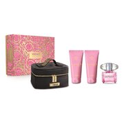 Versace Bright Crystal darilni set, toaletna voda 90 ml + losjon za telo 100 ml + gel za prhanje 100 ml + torbica