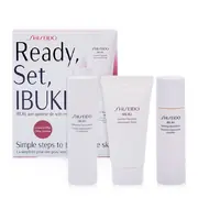 Shiseido Ibuki začetni komplet, darilni set, nežno čistilo 30 ml + mehčalni koncentrat 30 ml + vlažilna krema za rafiniranje 30 ml