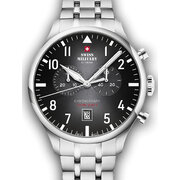 Swiss Military SM34098.01 Vintage Chronograph Mens Watch 43mm 10ATM