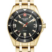 Swiss Alpine Military 7034.1117 Mens Watch Sierra gold black 42mm 10ATM