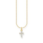 Thomas Sabo KE2226-414-14-L45V Gold-plated Necklace with Cross Pendant + Zirconia 38-45 cm Ladies
