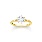 Thomas Sabo TR2474-414-14-54 Gold-plated Ring with white Stone in Brilliant-cut Ladies
