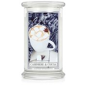 Kringle Candle Cashmere & Cocoa velika dišeča sveča z 2 stenjema (624 g)