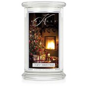 Kringle Candle COSY CHRISTMAS velika dišeča sveča z 2 stenjem (624 g)