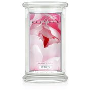 Kringle Candle Peony velika dišeča sveča z 2 stenjema (624 g)