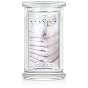 Kringle Candle Warm Cotton velika dišeča sveča z 2 stenjema (624 g)