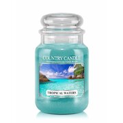 Country Candle Tropical Waters velika dišeča sveča z 2 stenjema (652 g)