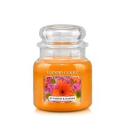 Country Candle Sunshine & Daisies dišeča sveča srednja 2 stenja (453 g)