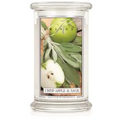 Kringle Candle Crisp Apple & Sage velika dišeča sveča z 2 stenjema (624 g)