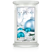 Velika dišeča sveča Kringle Candle Tinsel & Thyme z 2 stenjema (624 g)