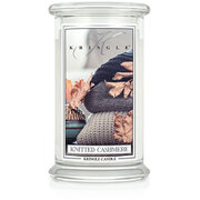 Velika dišeča sveča z 2 stenjema Kringle Candle Knitted Cashmere (624 g)