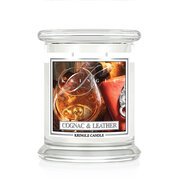 Kringle Candle Cognac & Leather medium 2-wick dišeča sveča (411 g)