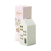 Paddywax Incense Holiday Village Ceramic - bela hišica za 20 dišečih stožcev - Teakwood Tobacco