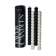 Paddywax TAPER okrasne sveče črno-bele 2+2 kom