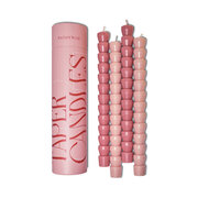 Paddywax TAPER okrasne sveče roza + rdečilo 2+2 kom