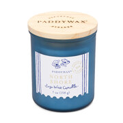 Dišeča sveča Paddywax COASTAL North Shore v steklenem ohišju z lesenim pokrovom 8 oz/226 g