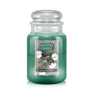 Velika dišeča sveča z 2 stenjema Country Candle Cotton Flowers (737 g)