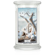 Kringle Candle Coral velika dišeča sveča z 2 stenjema (624 g)