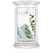 Kringle Candle Eucalyptus Cotton velika dišeča sveča z 2 stenjema (624 g)