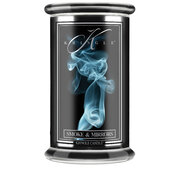 Velika dišeča sveča z 2 stenjema Kringle Candle Reserve Smoke & Mirrors (624 g)