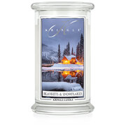 Velika dišeča sveča Kringle Candle Blankets & Snowflakes z 2 stenjema (624 g)