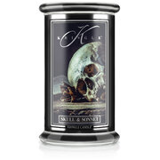 Kringle Candle Halloween Skull & Sonnet velika dišeča sveča z 2 stenjema (624 g)