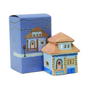 Paddywax Incense No.06 East Side House - keramična hiša z vonjem Palo Santo (vsebuje 1 čajno svečko + 20 dišečih stožcev)
