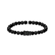 Thomas Sabo A2204-017-11-L17 Bead Armband mit schwarzem Goldbären silber