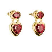 Thomas Sabo H2340-414-10 Stud earrings Heart garnet red Elyndra Gold-plated 18,0 mm Ladies