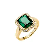 Thomas Sabo TR2508-971-6-56 Ring with green octagon stone Elyndra Gold-plated Ladies