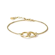 Thomas Sabo A2233-M01-14-L19V Bracelet Together with White Cubic Zirconia, Gold-Plated, Adjustable