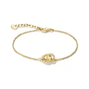 Thomas Sabo A2239-M01-14-L19V Bracelet Together with White Cubic Zirconia, Gold-Plated, Adjustable