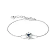 Thomas Sabo A2246-166-1-L19V Bracelet with Star and Blue Stones, Adjustable