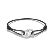 Thomas Sabo A2240-051-11-L24V Textile Bracelet Together Black, Adjustable