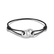 Thomas Sabo A2240-051-11-L24V Textile Bracelet Together Black, Adjustable