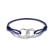 Thomas Sabo A2236-051-32-L24V Textile Bracelet Together Blue, Adjustable
