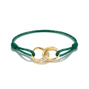 Thomas Sabo A2236-M03-6-L24V Textile Bracelet Together Gold-Plated, Adjustable