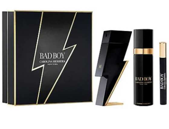 Carolina herrera bad boy darčeková sada, eau de toilette 100ml + eau de toilette 10ml + deodorant 100ml - poškodený obal - Bad_Boy_set
