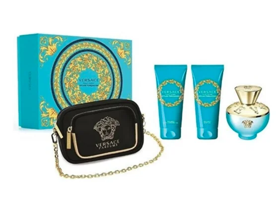 versace Dylan Tuequoise sada Versace pour femme dylan turquoise  darčeková sada, toaletná voda 100ml + telové mlieko 100ml + sprchový gél 100ml + kozmetická taška - versace Dylan Tuequoise sada